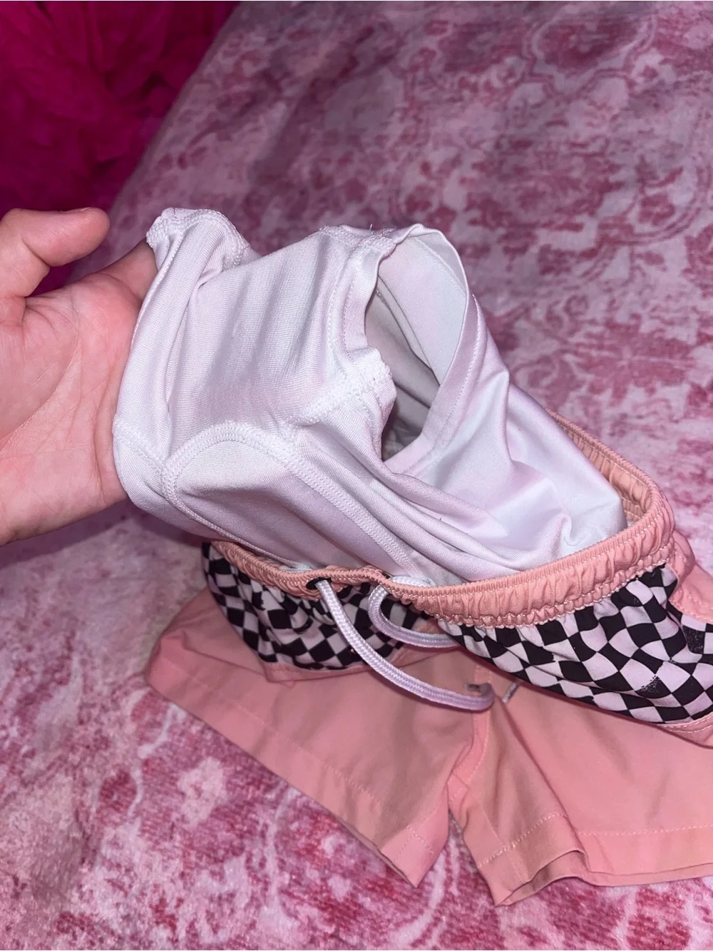 Binky Bro Checkerboard Swim Trunks with Drawstring